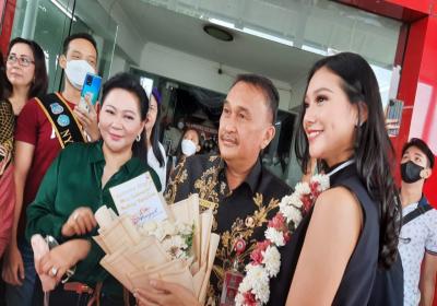 Miss Indonesia 2022 Audrey Vanessa Tiba di Manado 